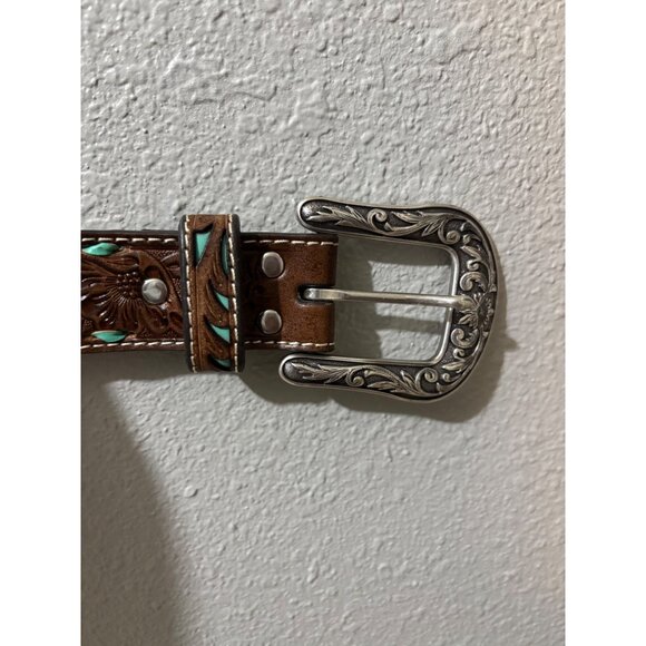 Nocona Turquoise and Brown Women\'s Belt - Size M - NWOT